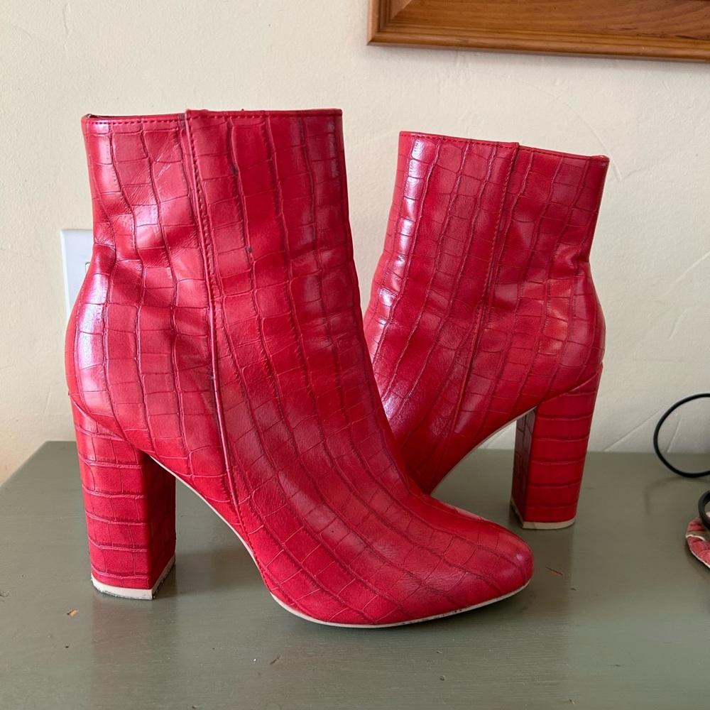 Red Snakeskin Boots